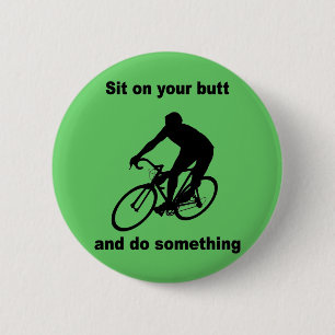 Funny cycling 2 inch round button