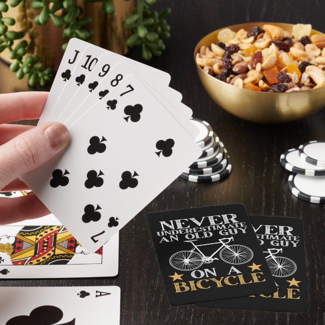 Funny Cycling Biker Humour Playing Cards (In Situ)