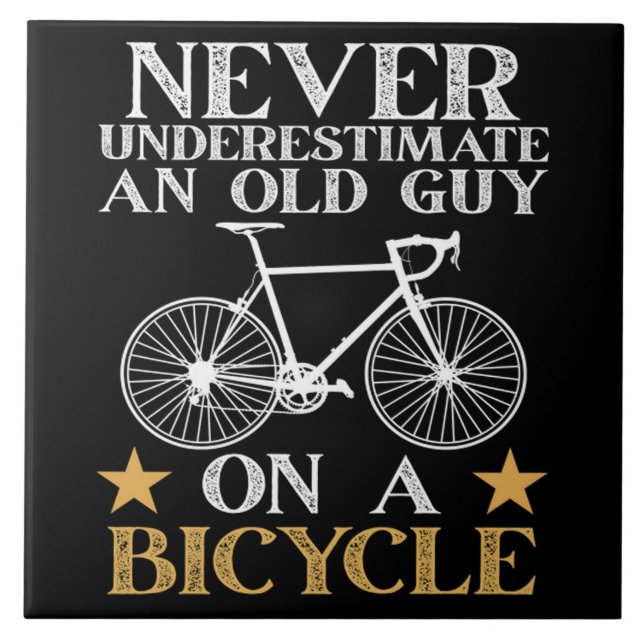 Funny Cycling Biker Humour Tile (Front)
