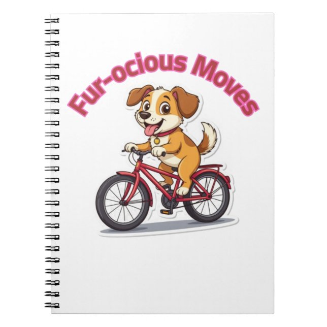 **Funny Cycling Dog – Cute Dog Riding a Bicycle Il Notebook (Front)