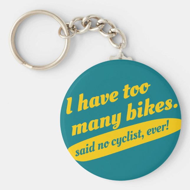 Funny Cycling Keychain. Cyclist Bike Gift Keychain (Front)
