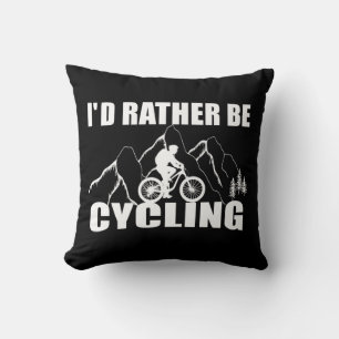 Funny cycling quote throw pillow