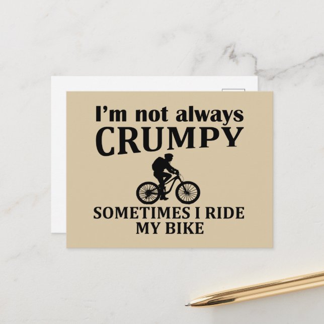 Funny cycling quotes holiday postcard (Front/Back In Situ)