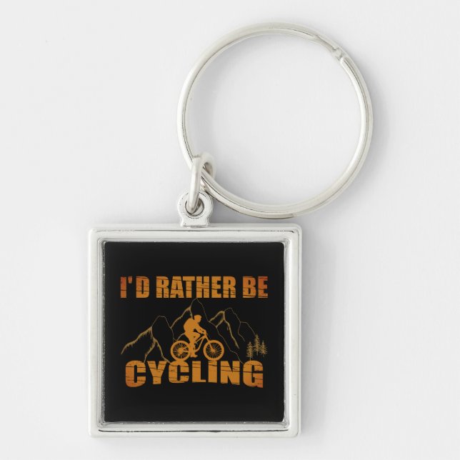 Funny cycling quotes keychain (Front)