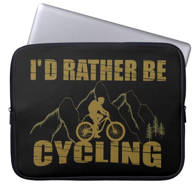 Funny cycling quotes laptop sleeve (Front)