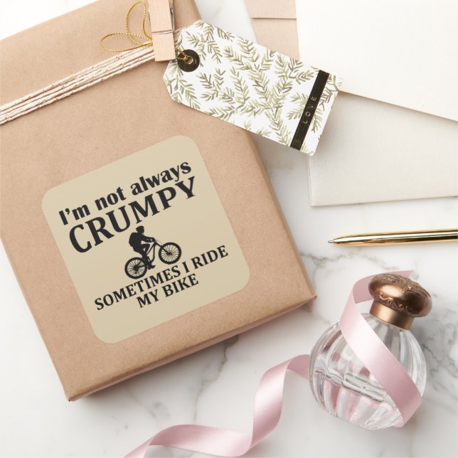 Funny cycling quotes square sticker (Gifting)