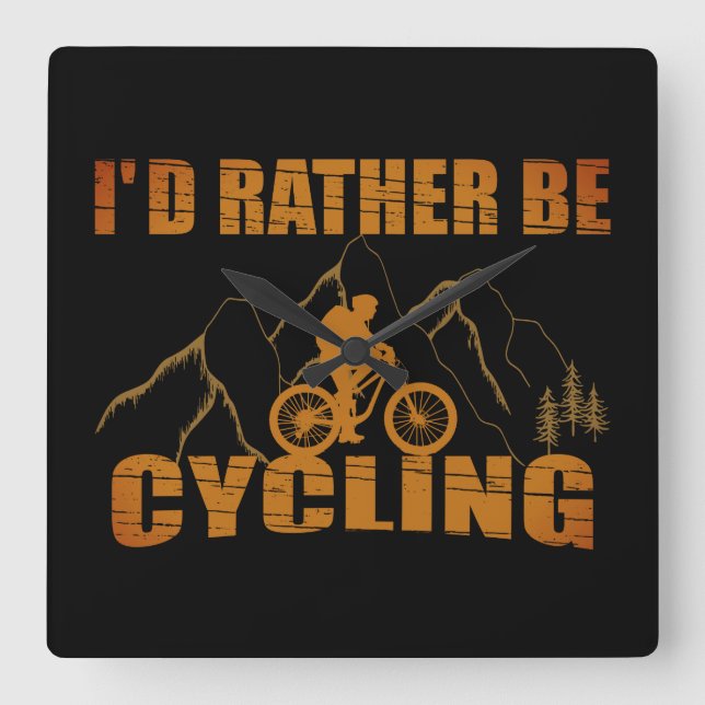 Funny cycling quotes square wall clock (Front)