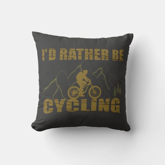 Funny cycling quotes throw pillow (Front)
