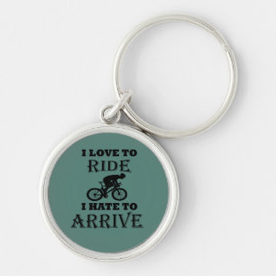Funny cycling saying keychain