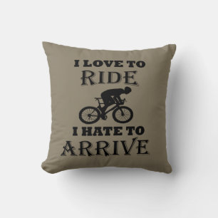 Funny cycling saying throw pillow