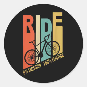 Funny Cyclist Bicycle Gift Environmental Protectio Classic Round Sticker