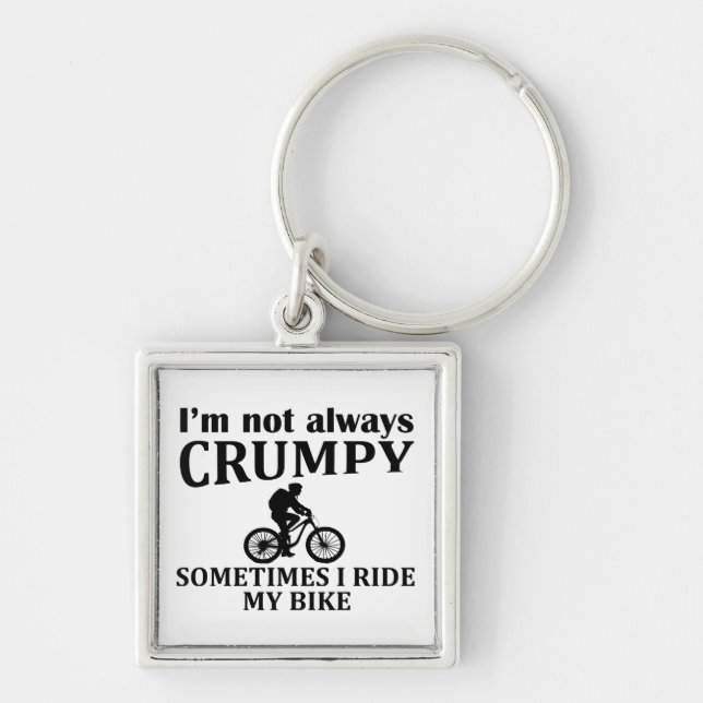 funny cyclist sarcasm joke slogan keychain (Front)