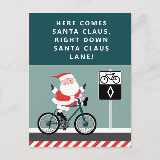 Funny Cycliste Carte de Noël (Devant)
