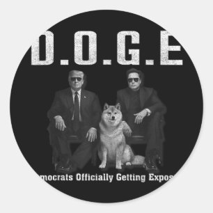 Funny D.o.g.e Doge Democrats Officially Getting Classic Round Sticker