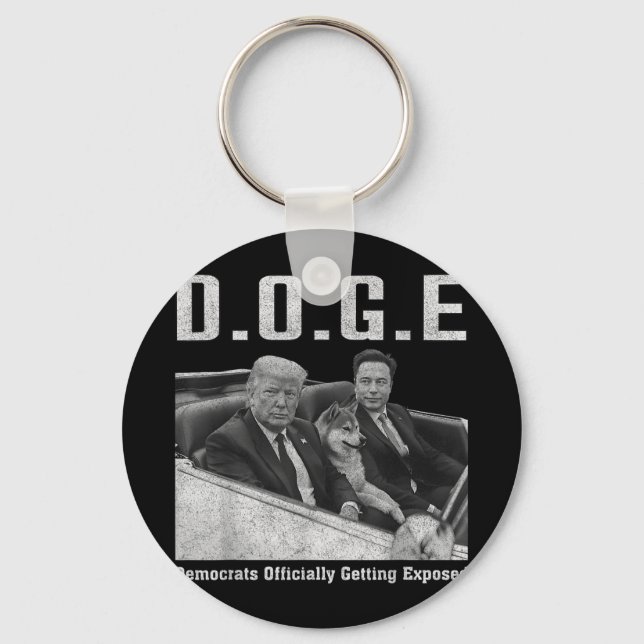 Funny D.o.g.e Doge Democrats Officially Getting Ex Keychain (Front)