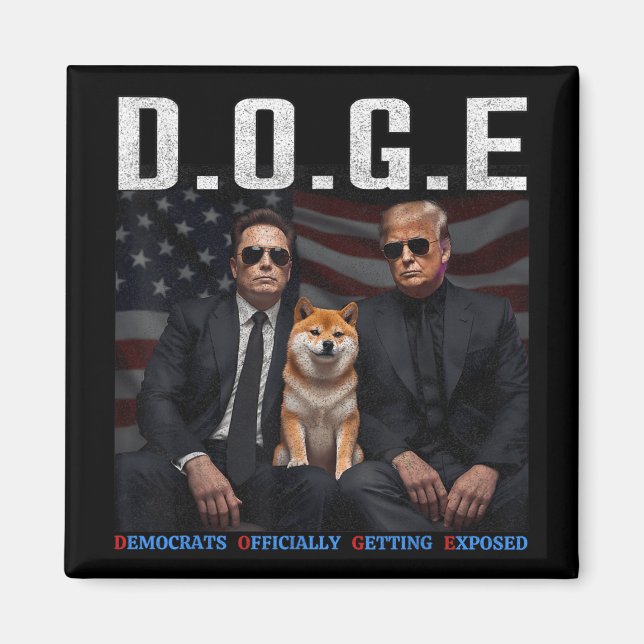 Funny D.o.g.e Doge Democrats Officially Getting Ex Magnet (Front)