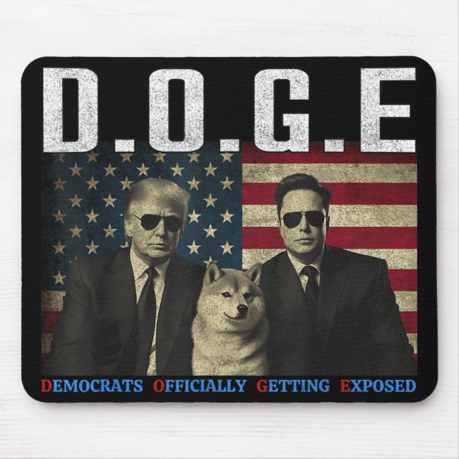 Funny D.o.g.e Doge Democrats Officially Getting Ex Mouse Pad (Front)
