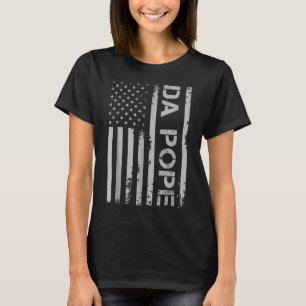 Funny Da Pope Catholic Humour Vintage America Flag T-Shirt
