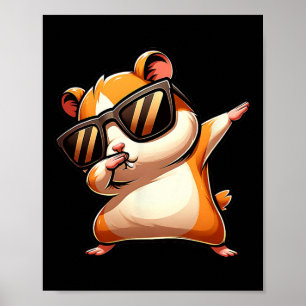 Funny Dab Animal Dancing Dabbing Hamster Meme  Poster