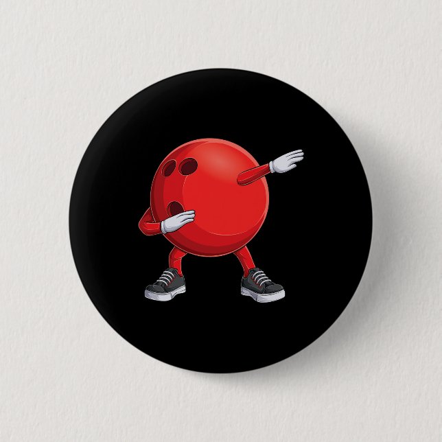 Funny Dab Bowling Ll Bowler Bowling Player Kids Bo 2 Inch Round Button (Front)
