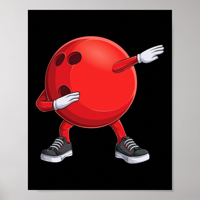 Funny Dab Bowling Ll Bowler Bowling Player Kids Bo Poster (Front)
