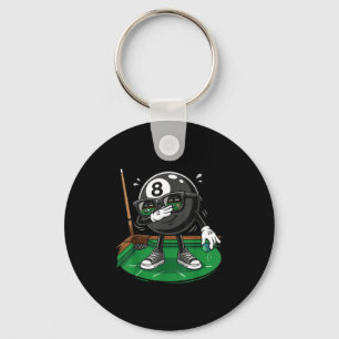 Funny dabbing 8 ball pool player billiards team keychain