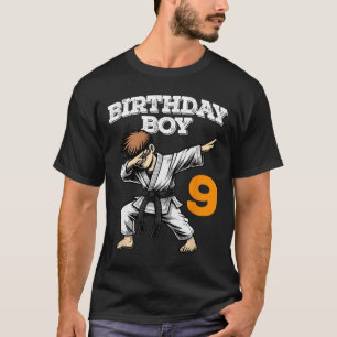 Funny Dabbing 9th Birthday Boy Karate 9 Year Old B T-Shirt