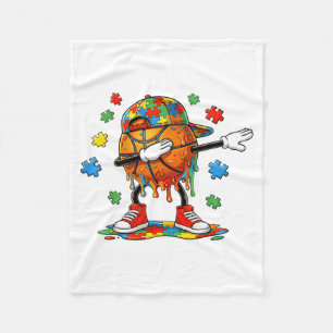 Funny Dabbing Basketball Drip for Boys Autism Fleece Blanket