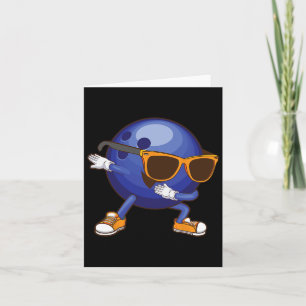 Funny Dabbing Bowling Gift For Bowler Dancer Kids Card
