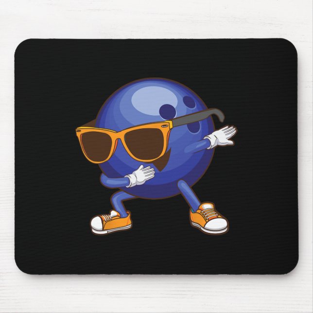Funny Dabbing Bowling Gift For Bowler Dancer Kids  Mouse Pad (Front)