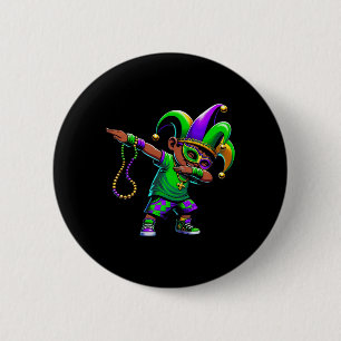 Funny Dabbing Boy Mardi Gras Carnival Parade Boy K 2 Inch Round Button