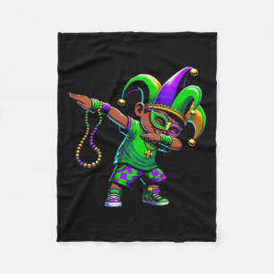 Funny Dabbing Boy Mardi Gras Carnival Parade Boy K Fleece Blanket