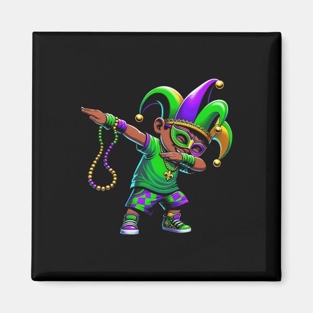 Funny Dabbing Boy Mardi Gras Carnival Parade Boy K Magnet (Front)