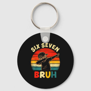 Funny Dabbing Boy Six Seven Bruh 67 Meme 6 7 Slang Keychain