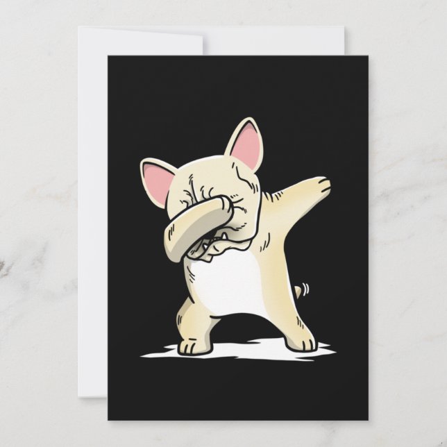Funny Dabbing Bulldog Dog Thank You Card (Front)