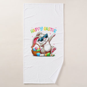 Funny Dabbing Bunny Easter Happy Easter for Boys G Bath Towel