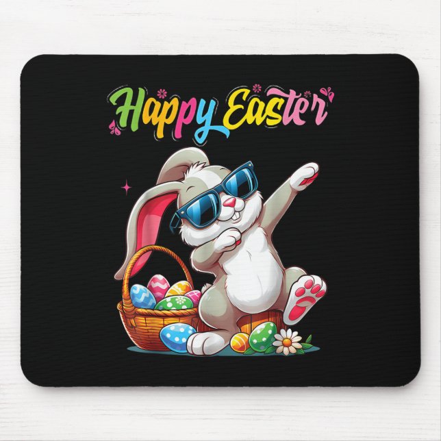 Funny Dabbing Bunny Easter Happy Easter For Boys G Mouse Pad (Front)