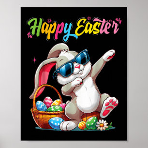 Funny Dabbing Bunny Easter Happy Easter For Boys G Poster