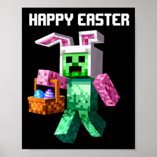 Funny Dabbing Bunny Easter Happy Easter Kids Boys Poster