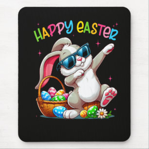Funny Dabbing Bunny Easter Happy Easter Mouse Pad