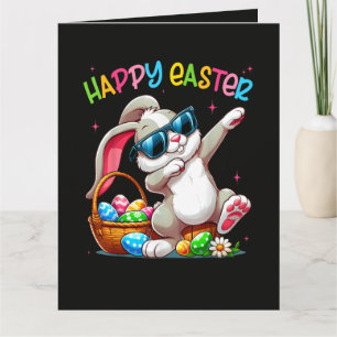 Funny Dabbing Bunny Easter Happy Easter Thank You Card