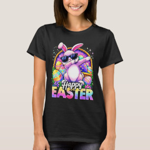 Funny dabbing bunny happy easter sunglasses men T-Shirt