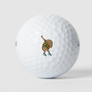 funny dabbing burger golf balls