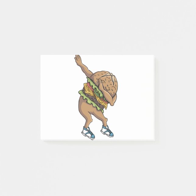 funny dabbing burger post-it notes (Front)