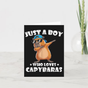 Funny Dabbing Capybara Wearing Hat Animal Lover Ki Card