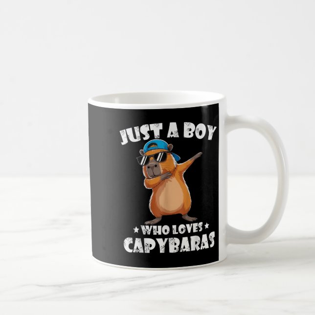 Funny Dabbing Capybara Wearing Hat Animal Lover Ki Coffee Mug (Right)