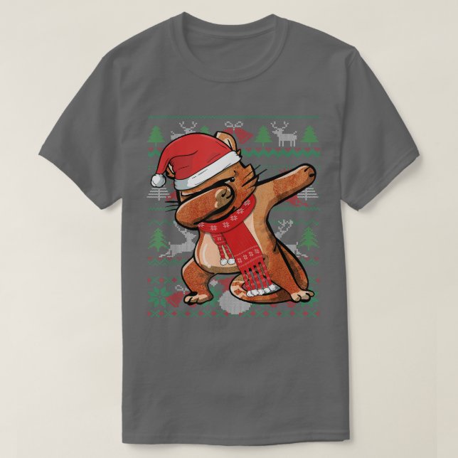 Funny Dabbing Cat Ugly Christmas Sweater Party Cos (Design Front)