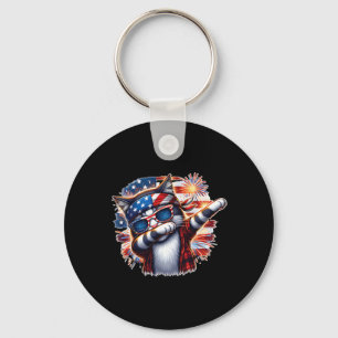Funny Dabbing Cat With Bandana American Sungles Fl Keychain