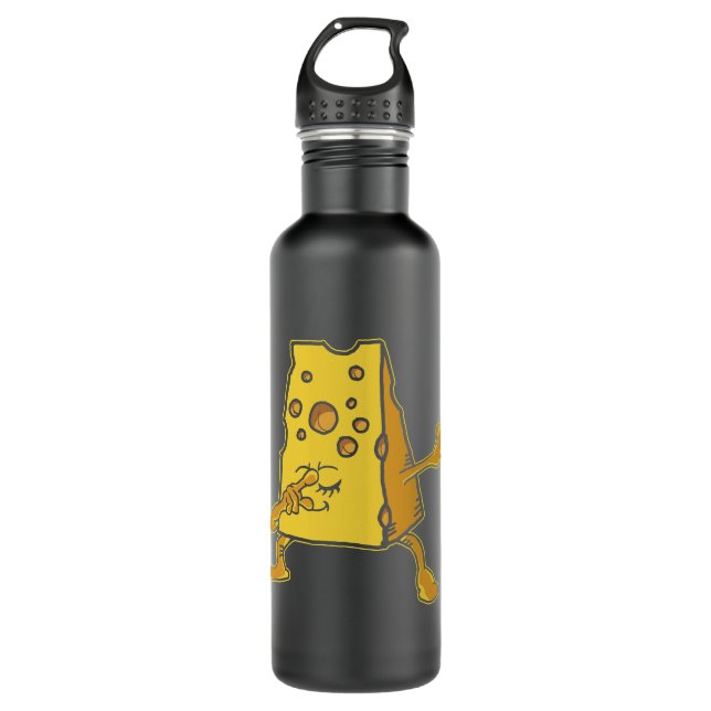 Funny Dabbing Cheddar Cheese Drawing Tee Kids 710 Ml Water Bottle (Front)