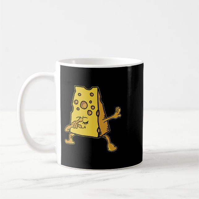 Funny Dabbing Cheddar Cheese Drawing Tee Kids Coffee Mug (Left)